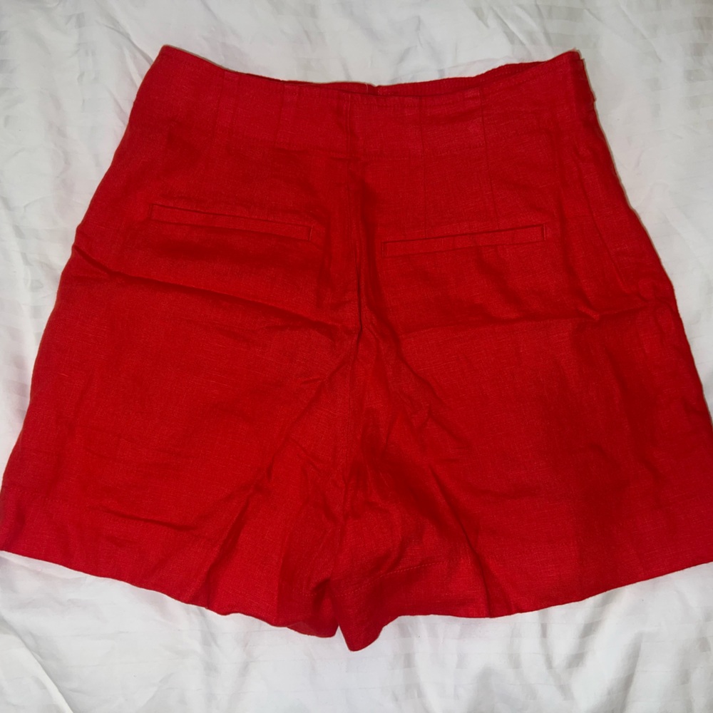 Madewell Clean Button Tab Linen Shorts - Picture 3 of 5